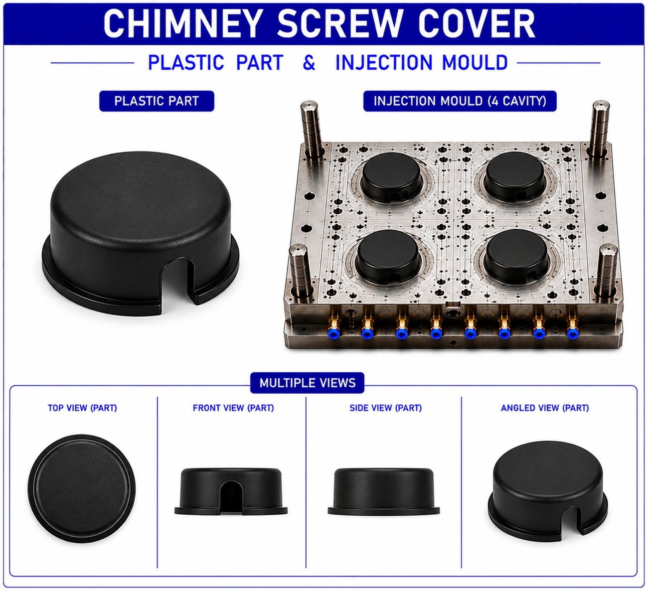 Chimney Plastic Screw Cover Mould and Moulding Service